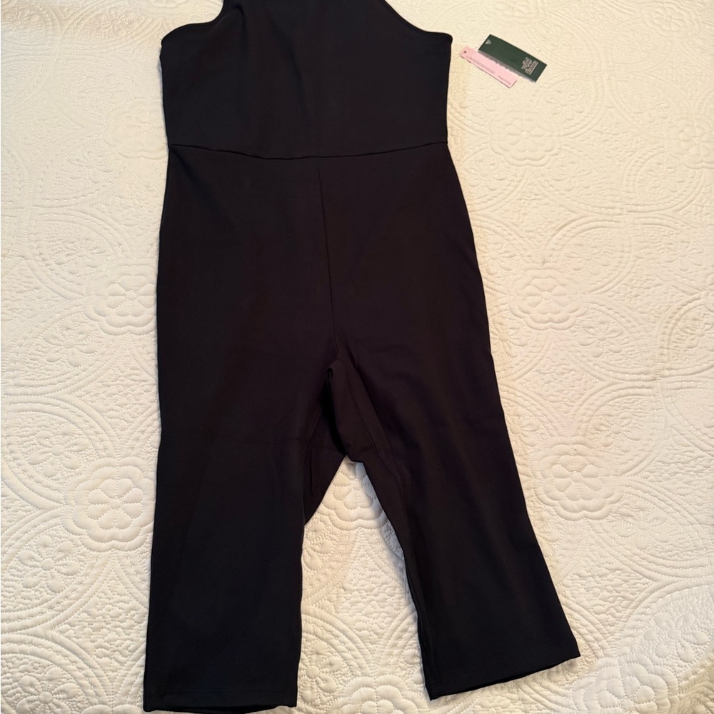 Wild Fable Black Zip-Up Cropped Jumpsuit